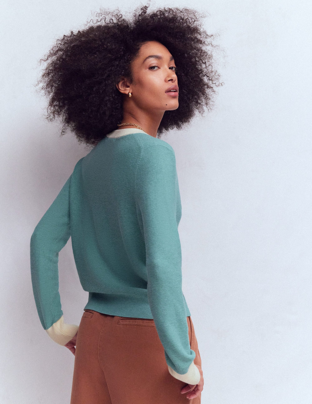 Grace Colour Block Cardigan-Cloudy Jane Blue
