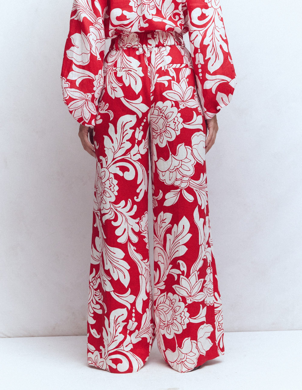 Kensington Linen Pants-Botanical Flourish