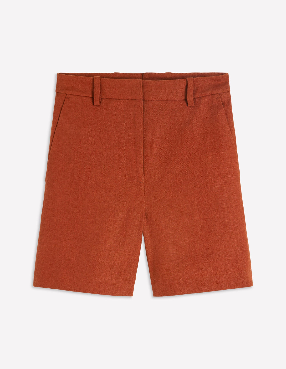 Belgravia Linen Shorts-Burnt Orange
