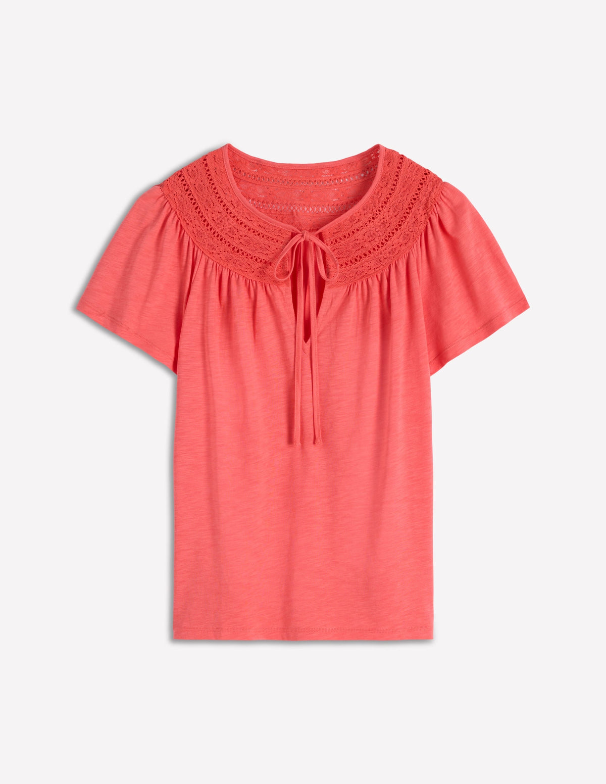 Edi Trim Detail T-shirt-Porcelain Rose