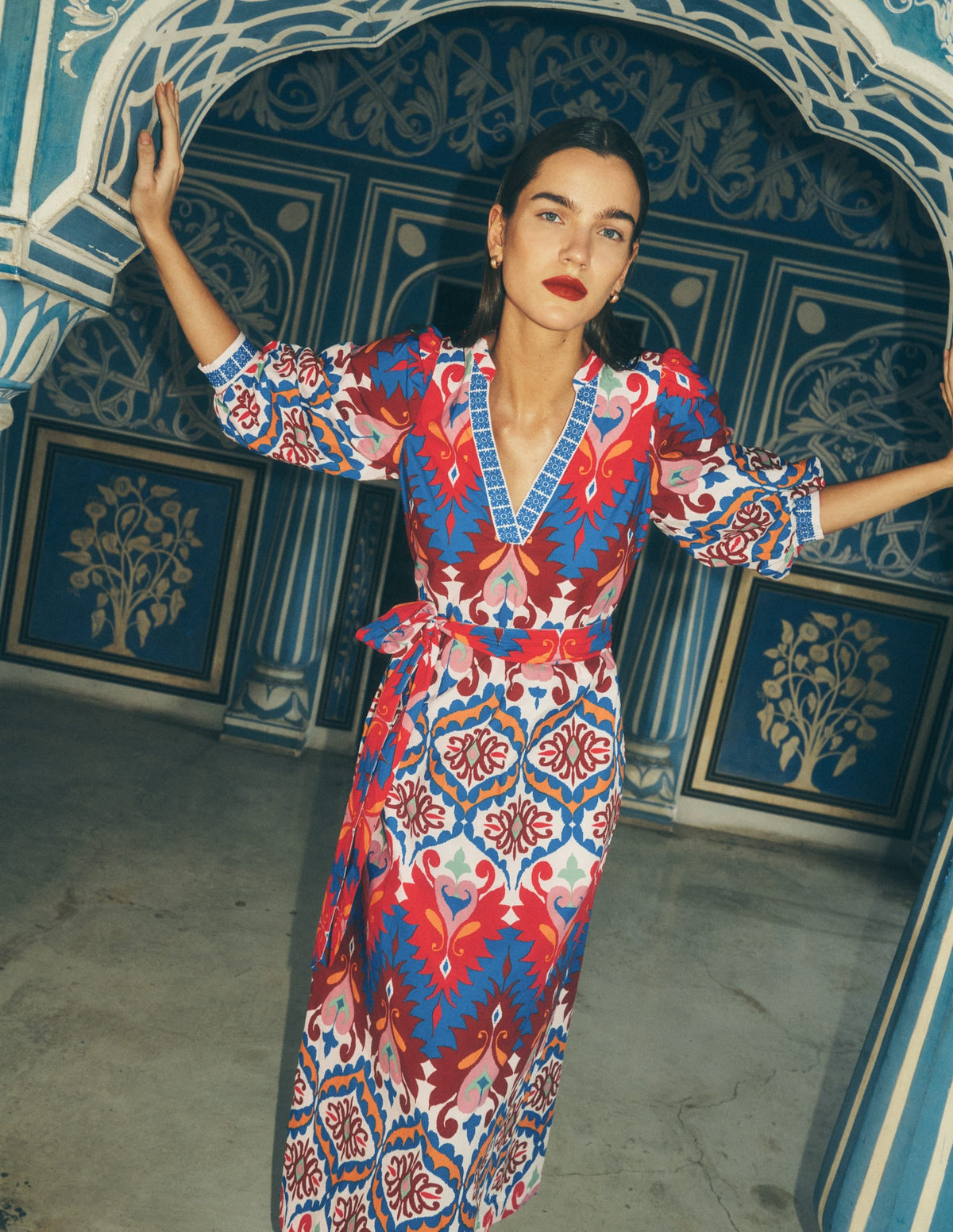 Octavia Cotton Dress-Multi Ikat Dream