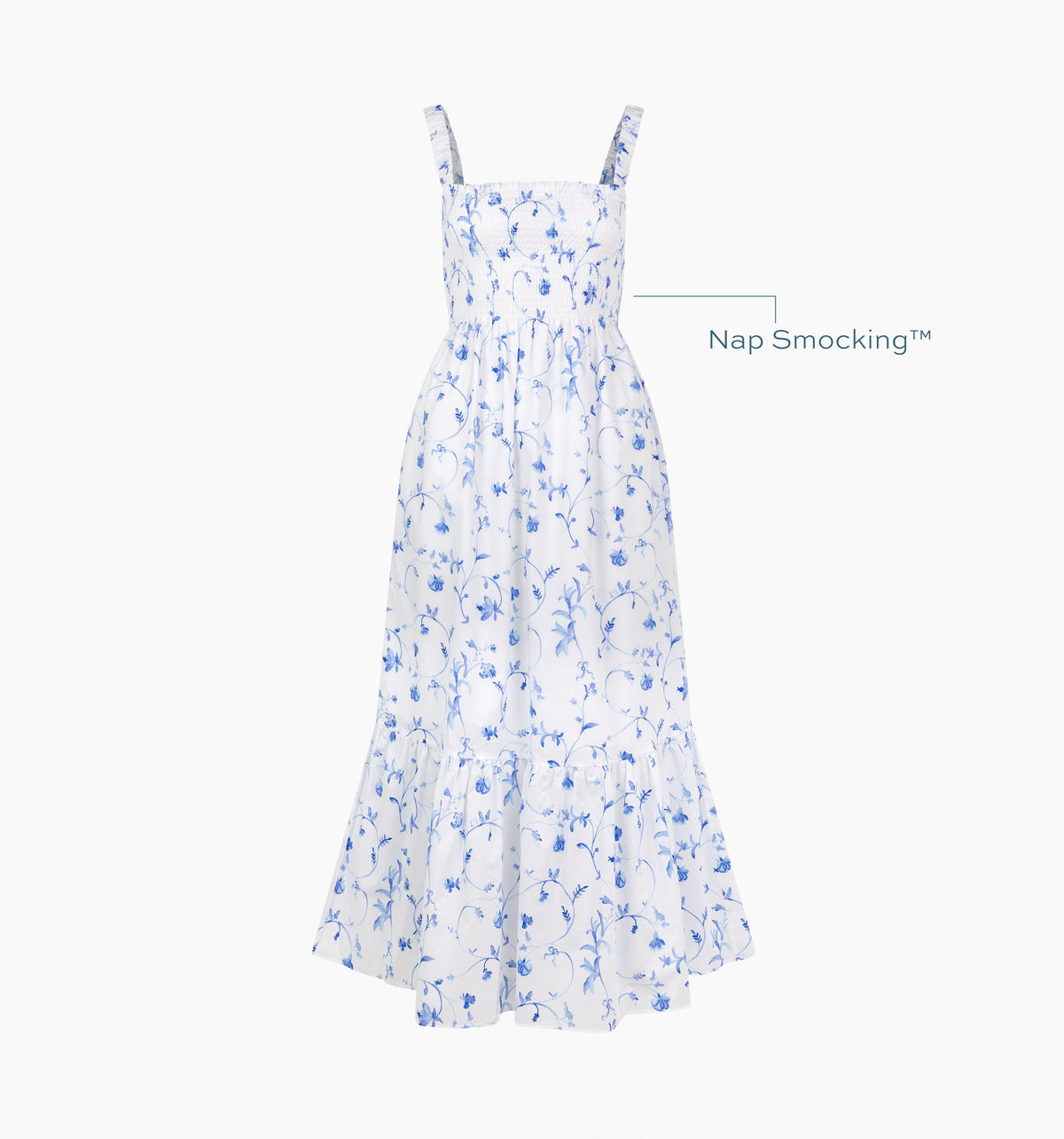 The Anjuli Nap Dress - Blue Botanical
