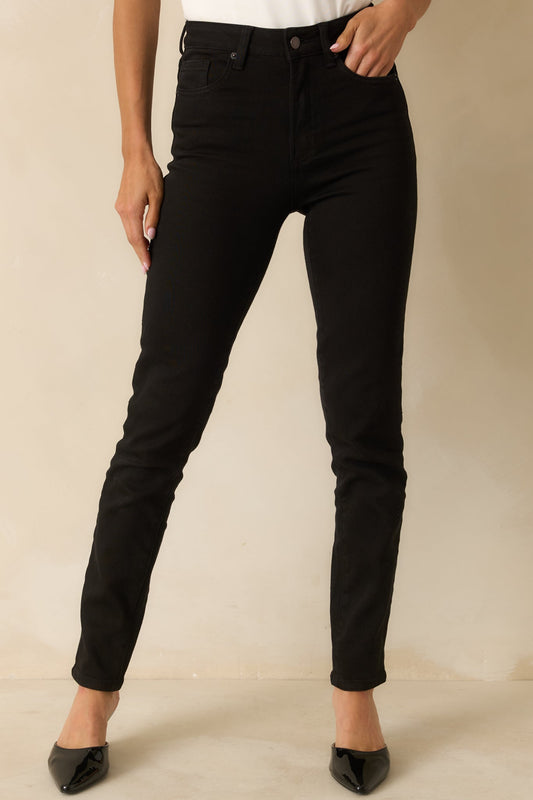 The Edge of It Black Stretch High Waist Jeans