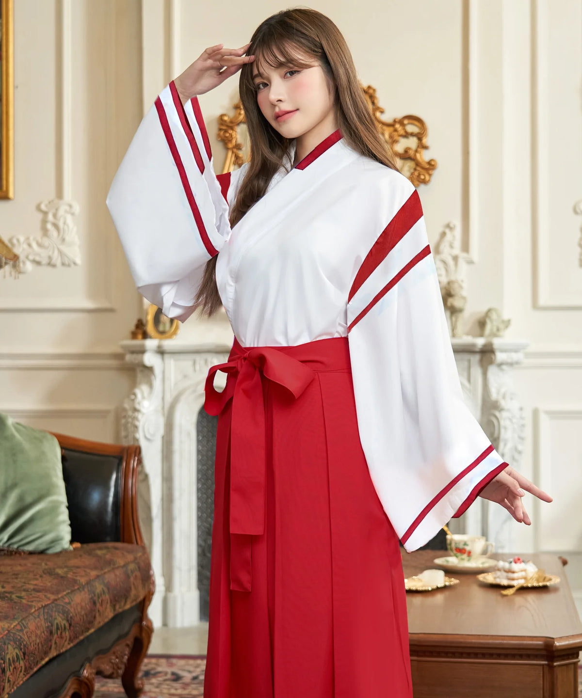 上品&簡単 ロング丈巫女コスチューム