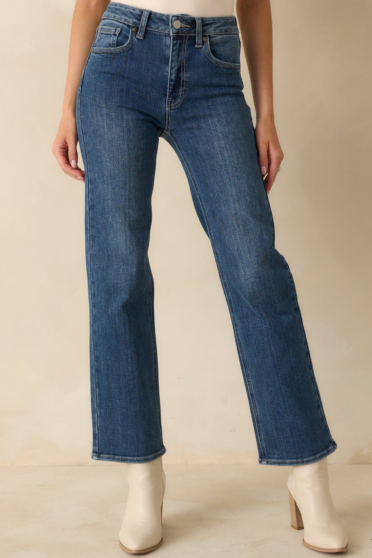The Daily Edit Medium Wash Straight Leg Jeans