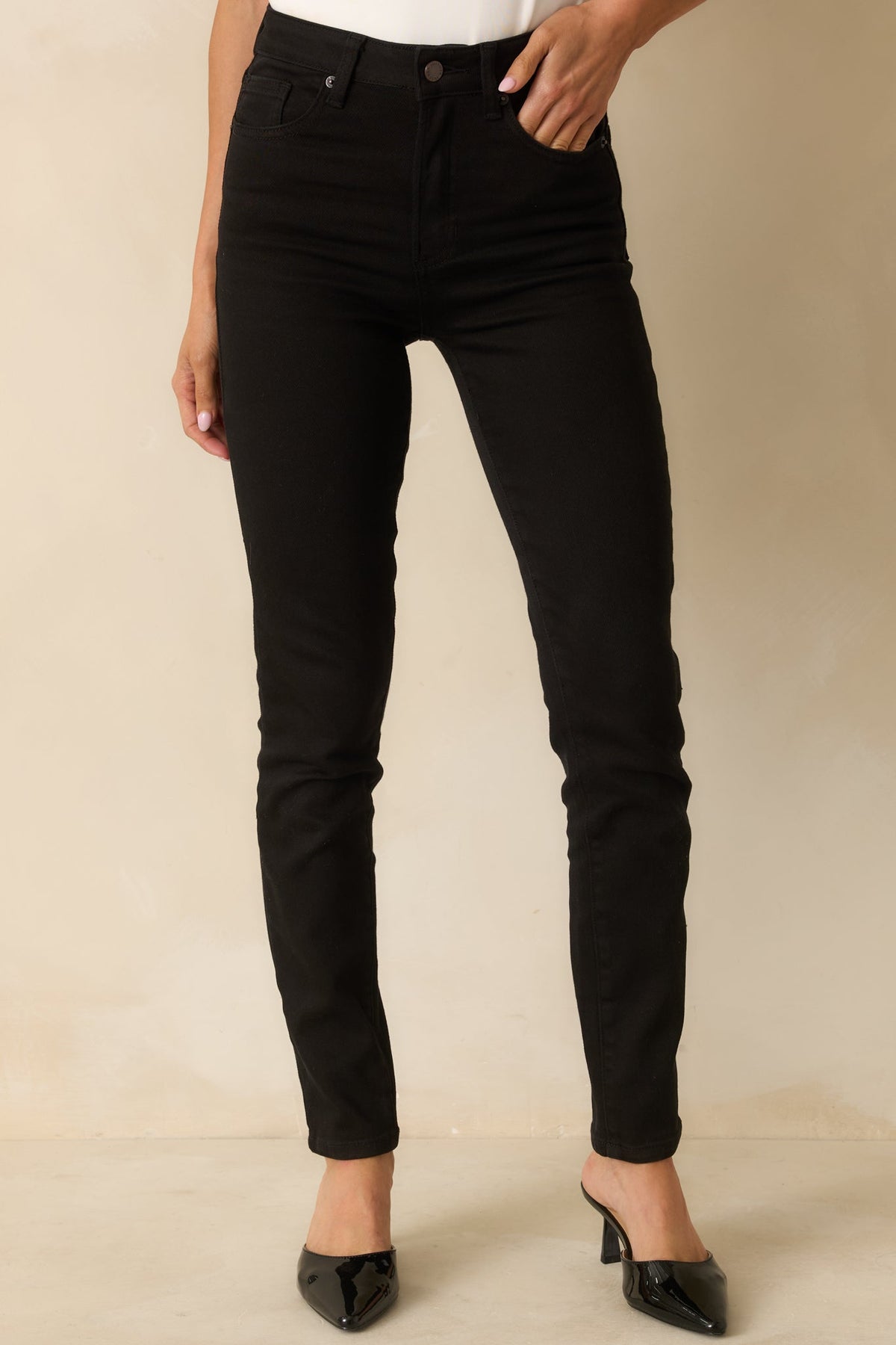 The Edge of It Black Stretch High Waist Jeans