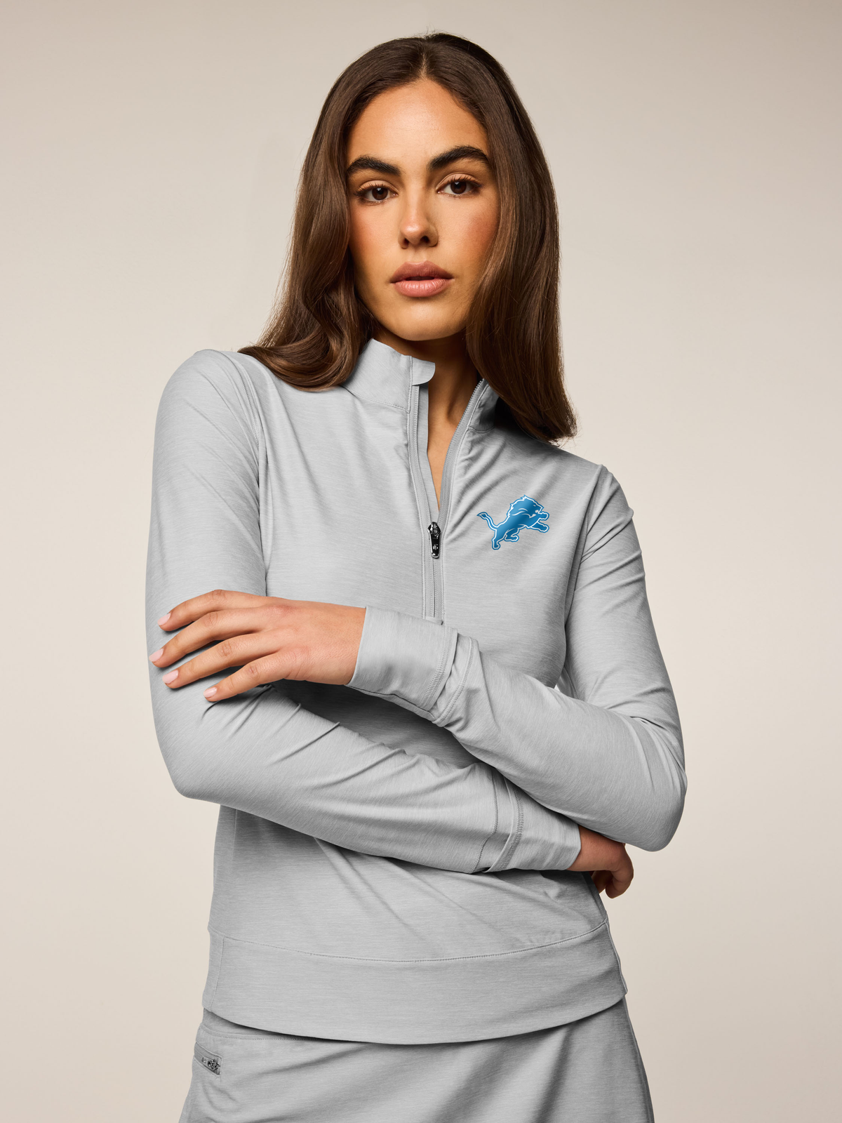 Detroit Lions 313 Halley Melange Quarter-Zip