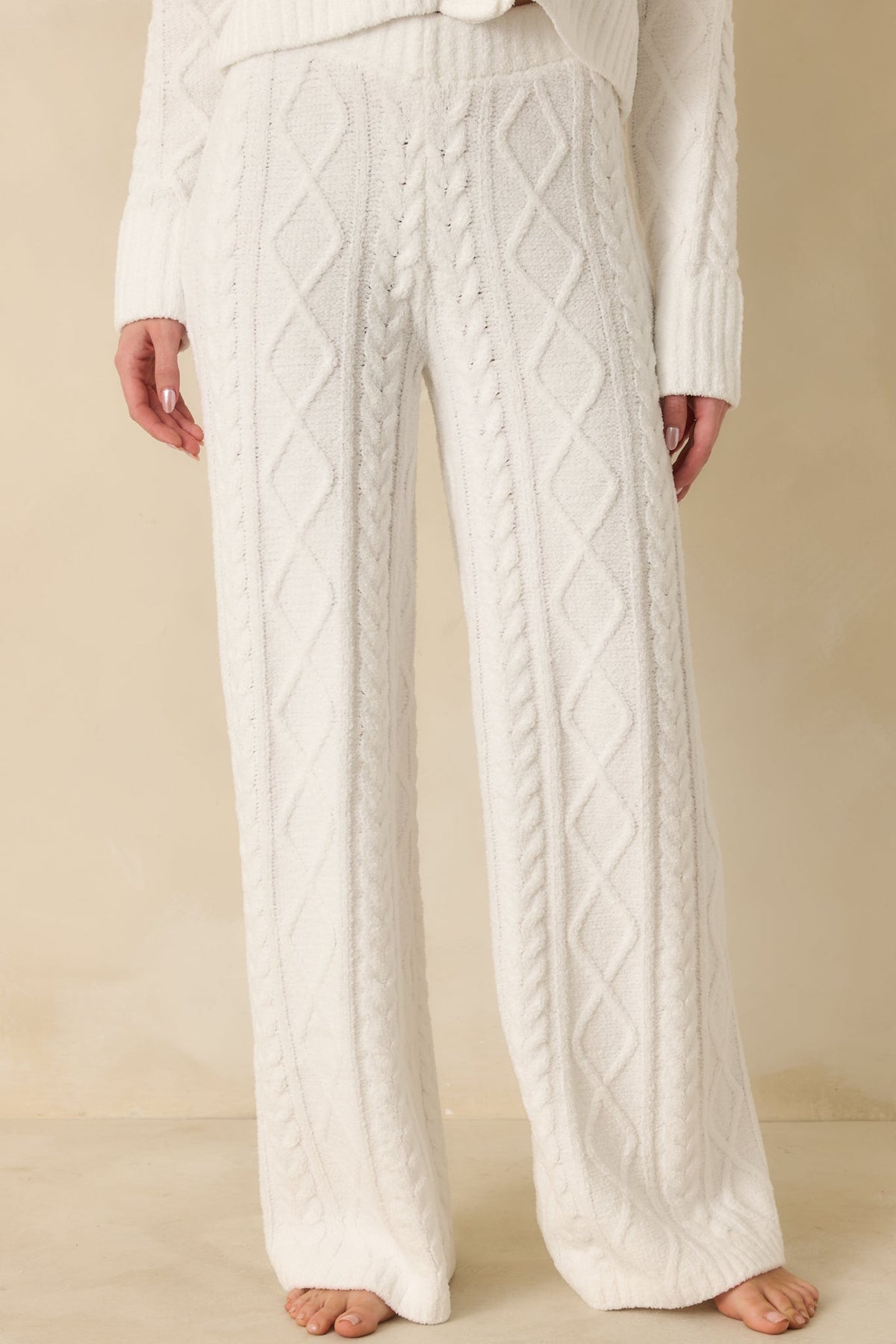 Z Supply Gemma Ivory Cable Knit Pants