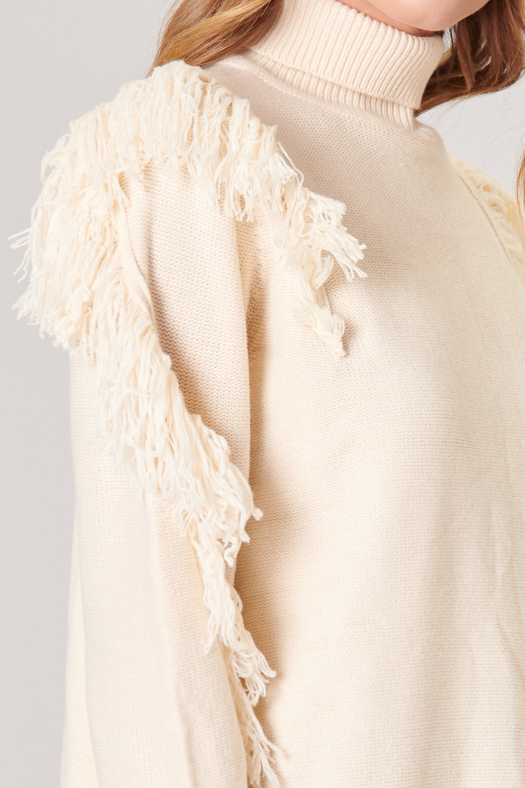 Break It Off Turtleneck Fringe Sweater