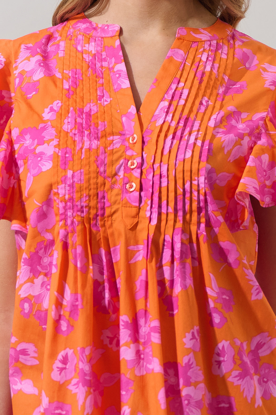 Cala Floral Lizzy Pleated Ruffle Mini Dress