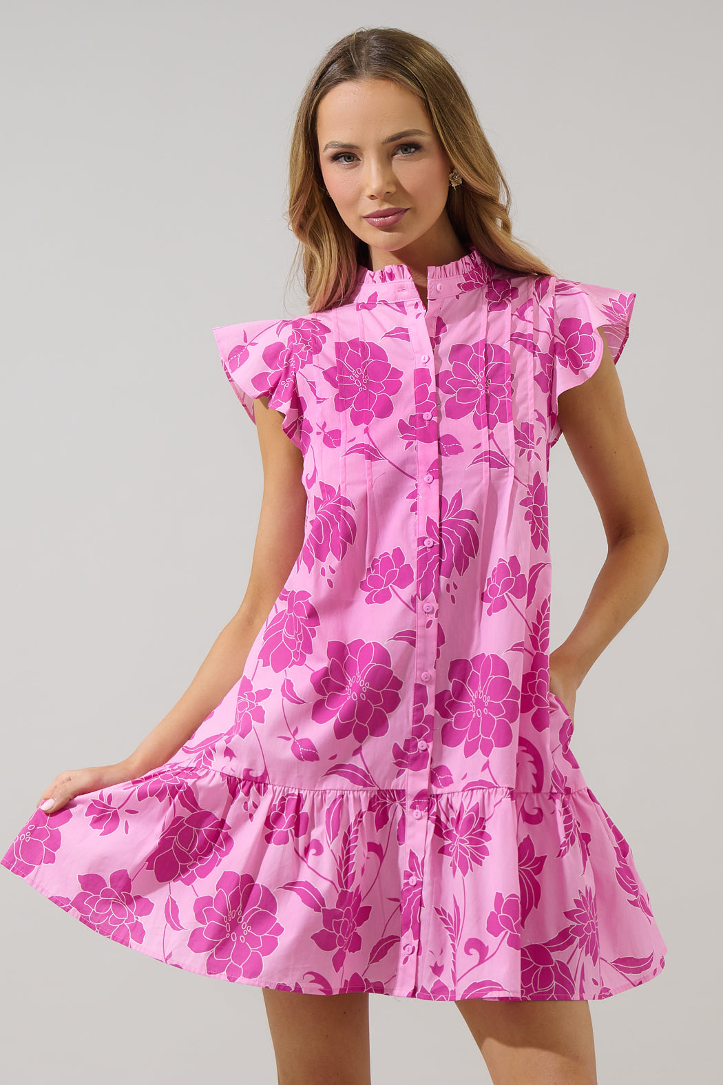 Dovina Floral Paix Shift Mini Dress