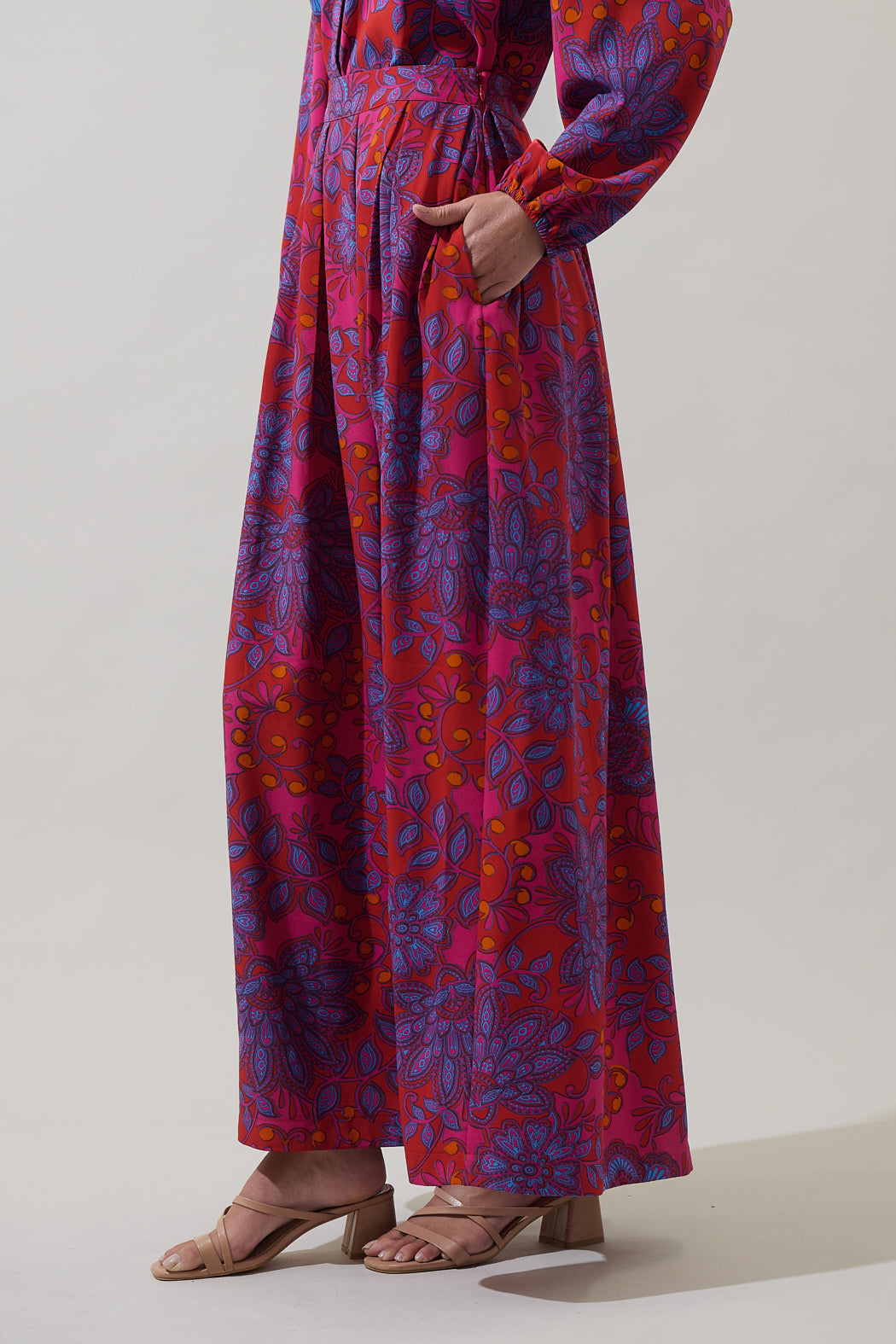 Darret Floral Lucie Pleated Maxi Skirt