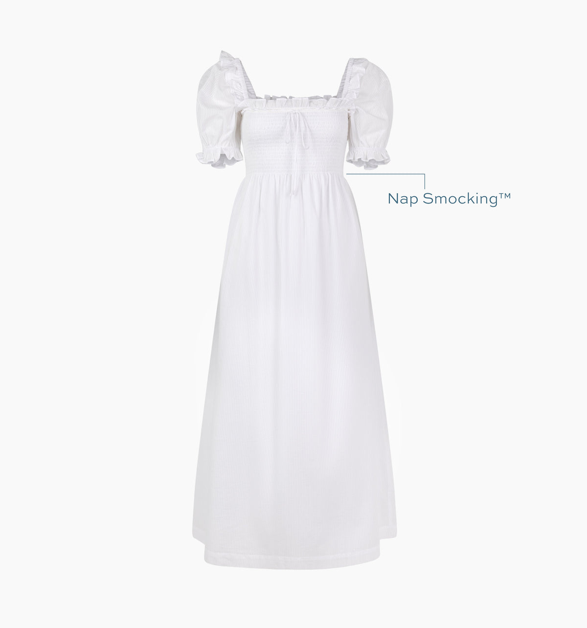 The Scarlett Nap Dress - White Shadow Stripe