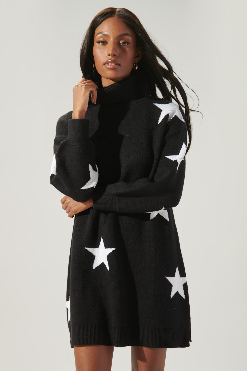 Estrella Star Turtleneck Sweater Dress