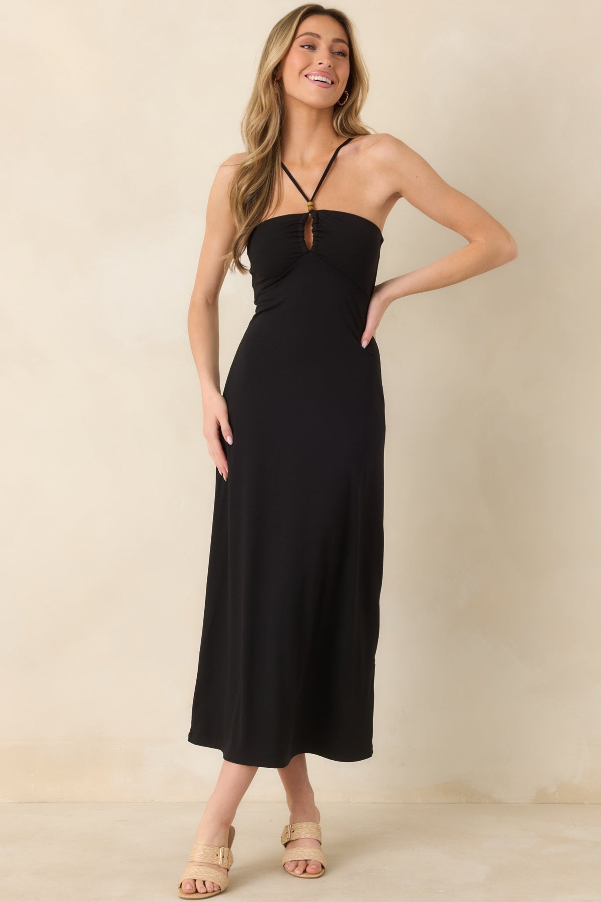 Z Supply Black Astoria Halter Maxi Dress
