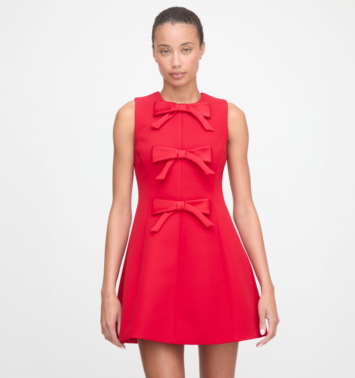 The Blythe Bow Dress - Red with Red Bows