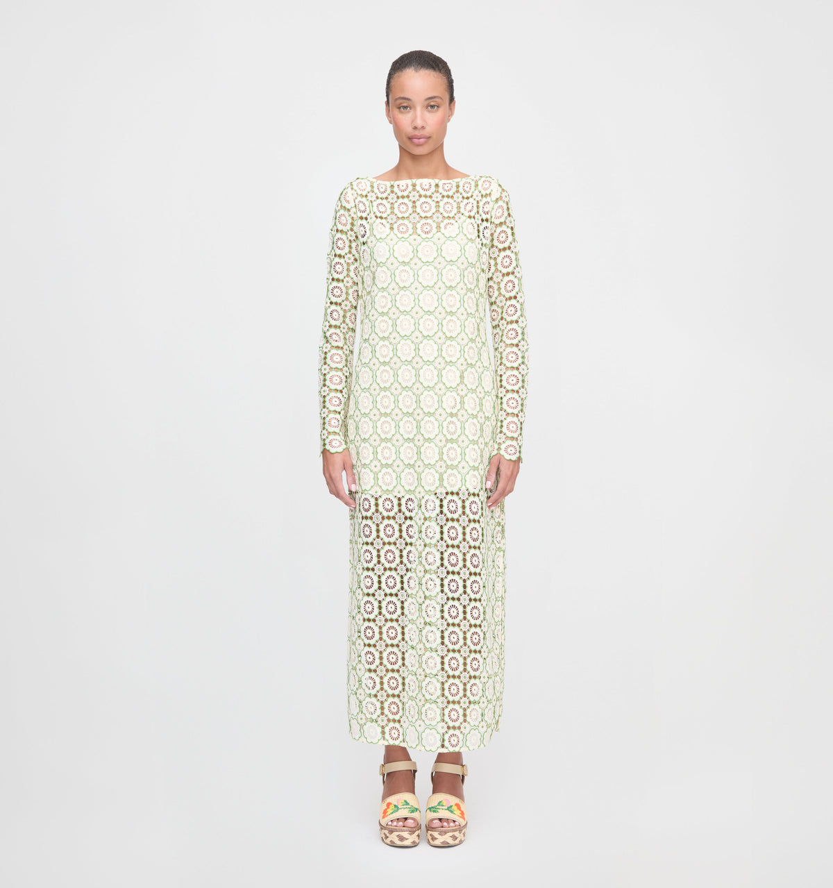 The Eliza Dress - Green Dahlia Lace