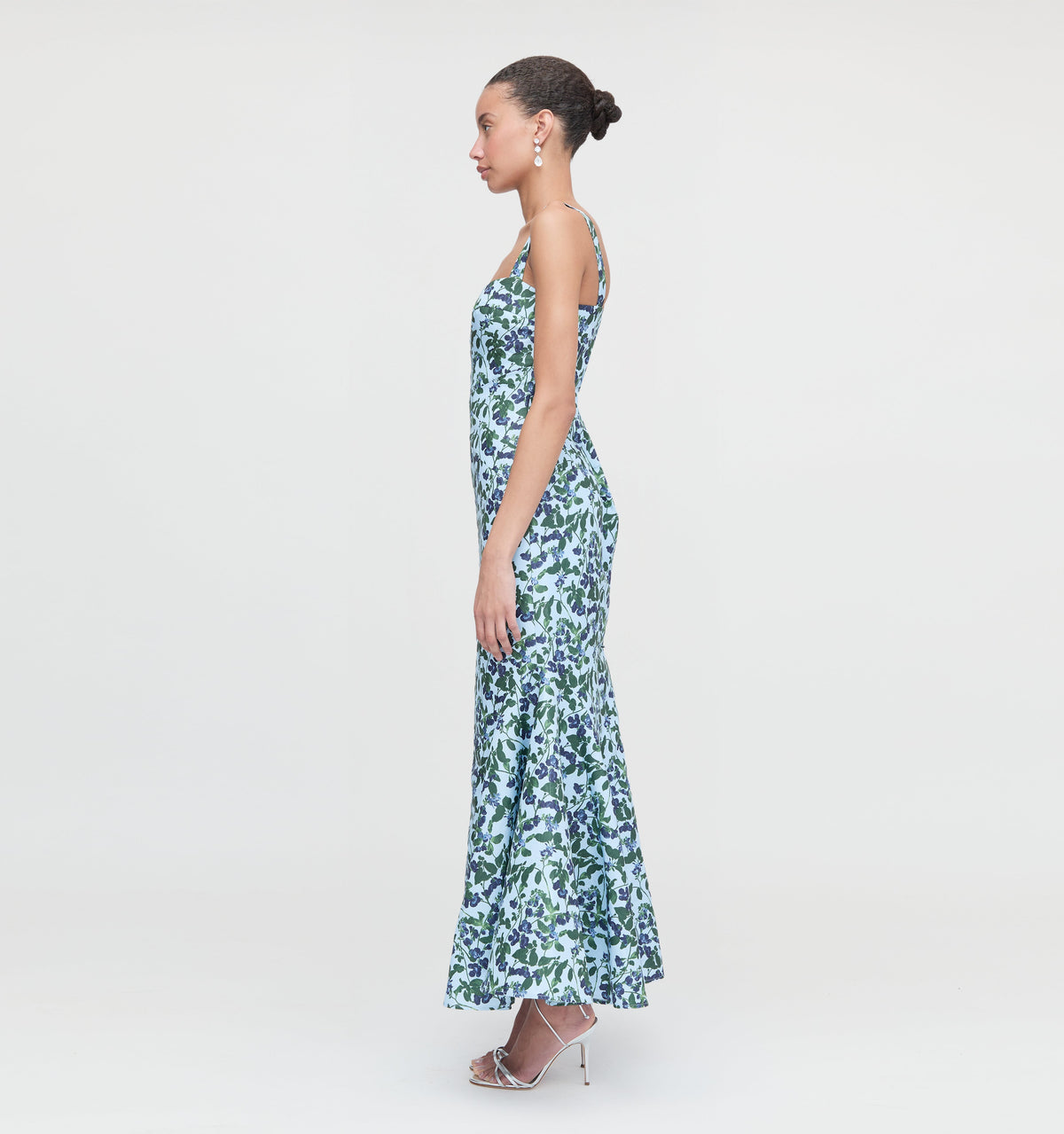 The Marietta Dress - Blue Pressed Flowers