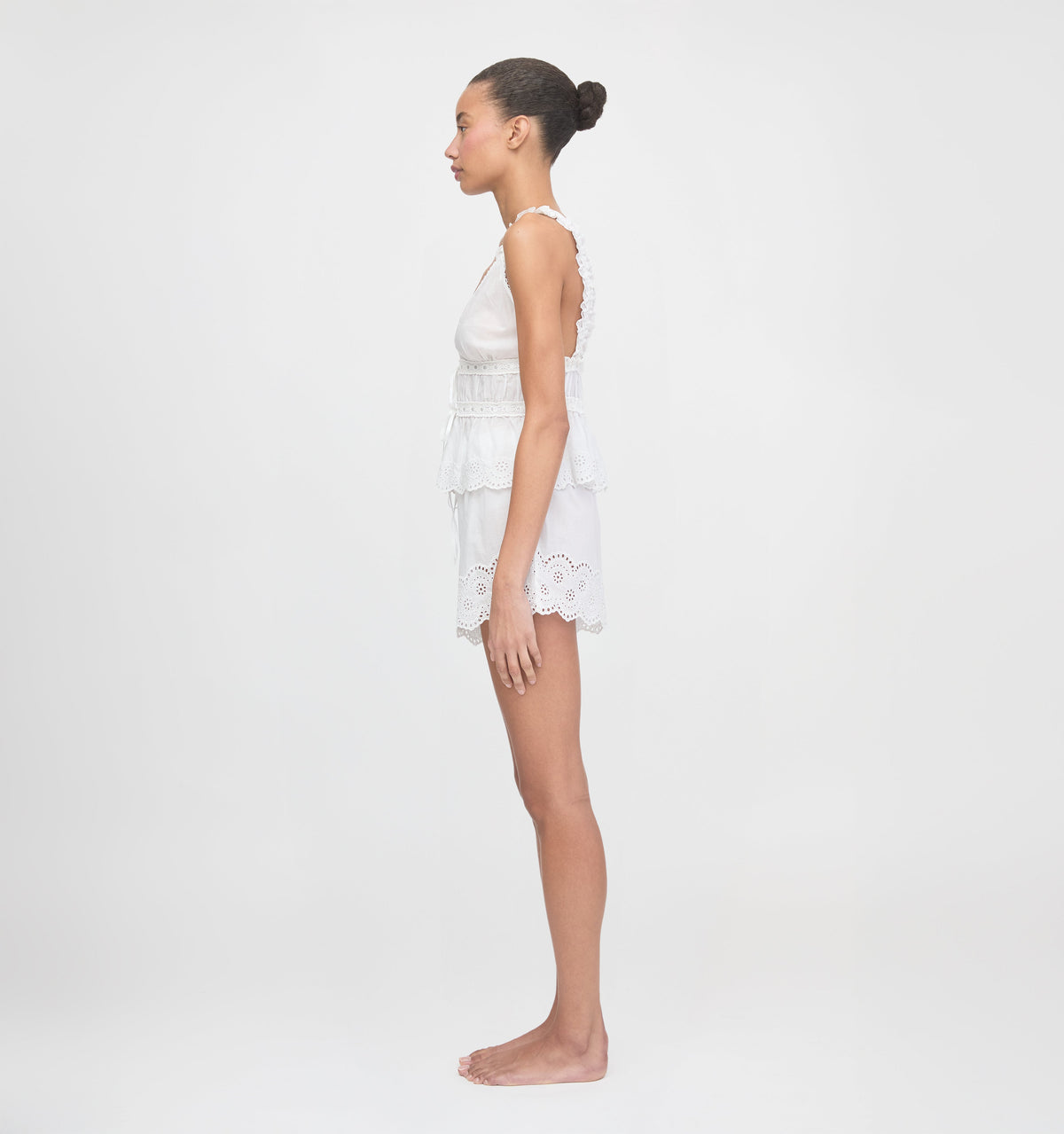 The Oslo Short - White Broderie Voile