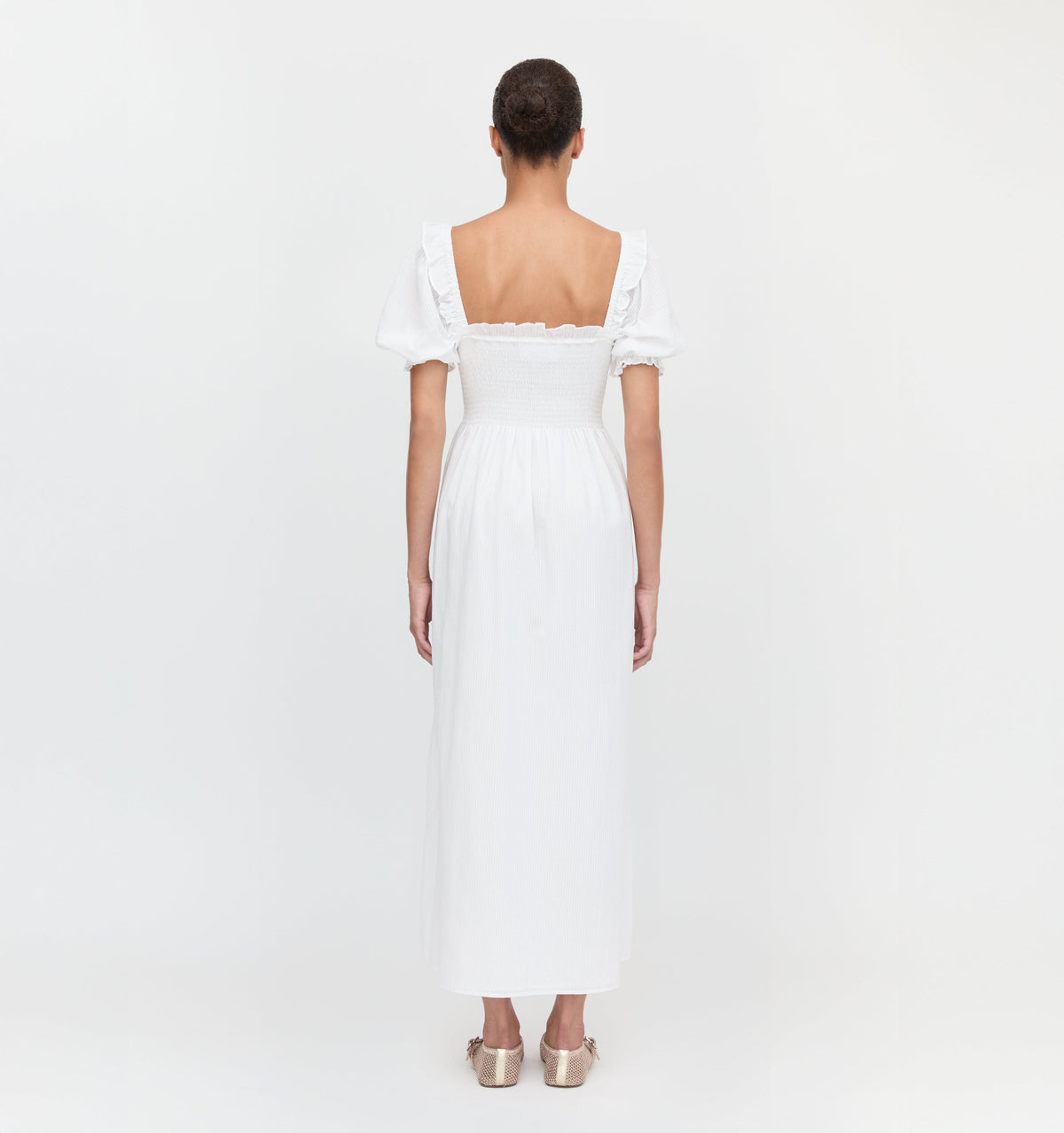 The Scarlett Nap Dress - White Shadow Stripe