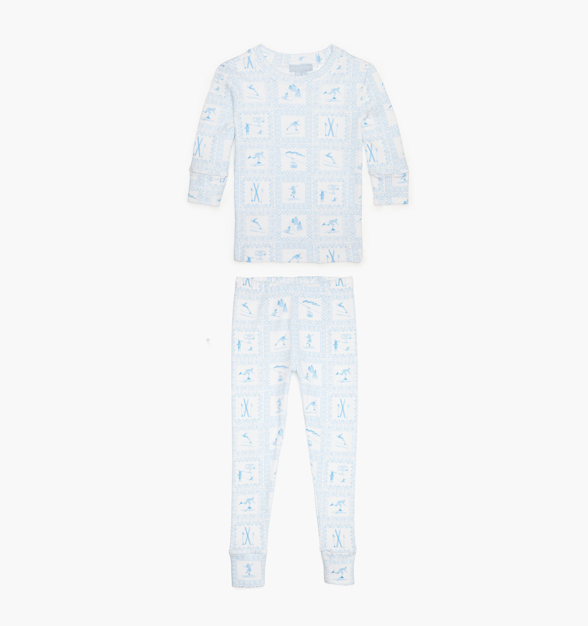 The Tiny Sully PJ Set - Blue Skiers Toile