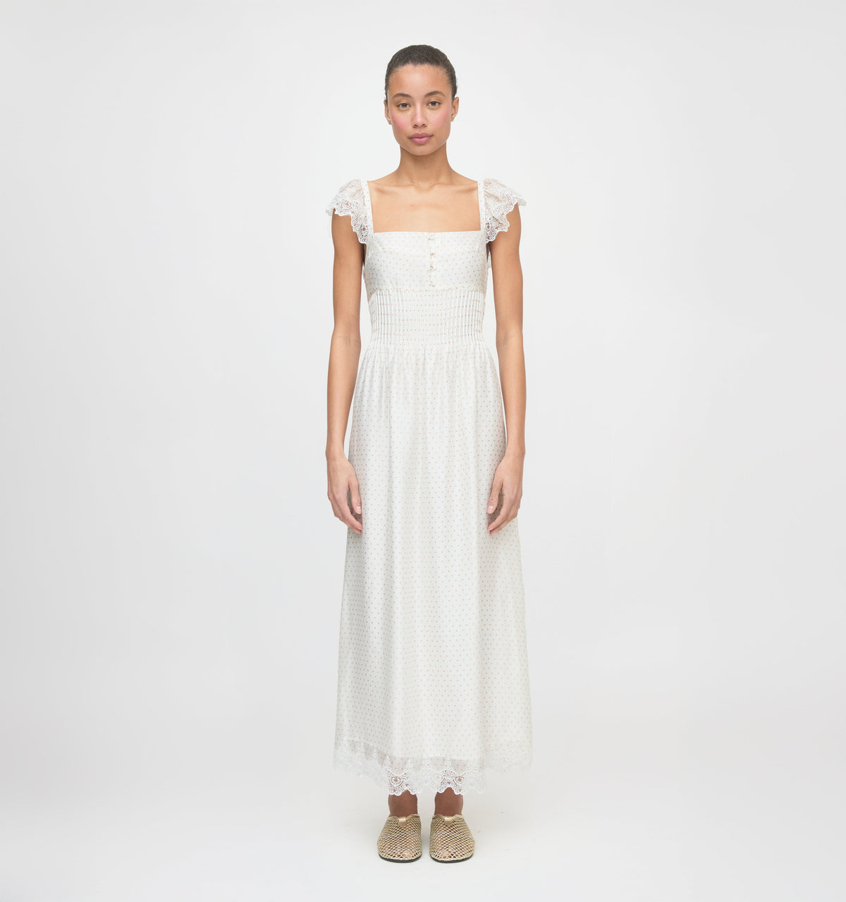 The Beckham Dress - Sand Dot