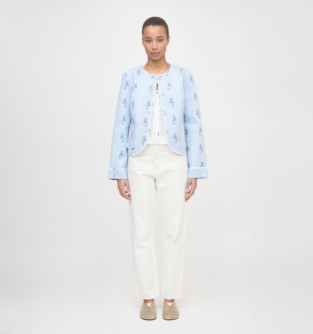 The Cropped Rowan Jacket - Bluebell Waltz