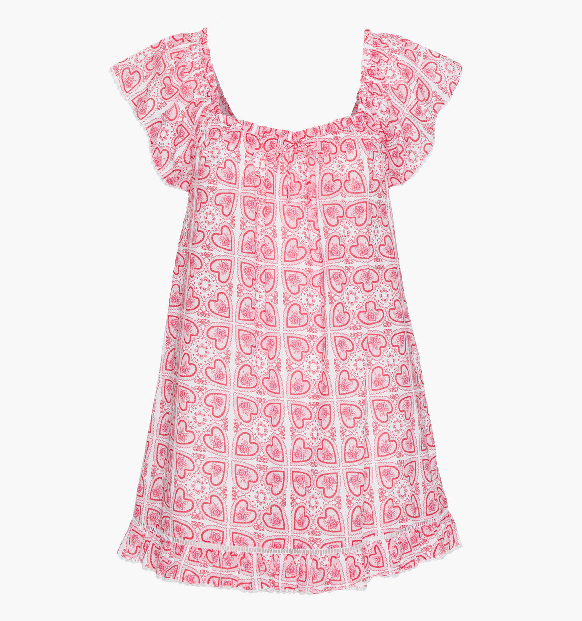 The Lucinda Nightgown - White Patchwork Doily Heart