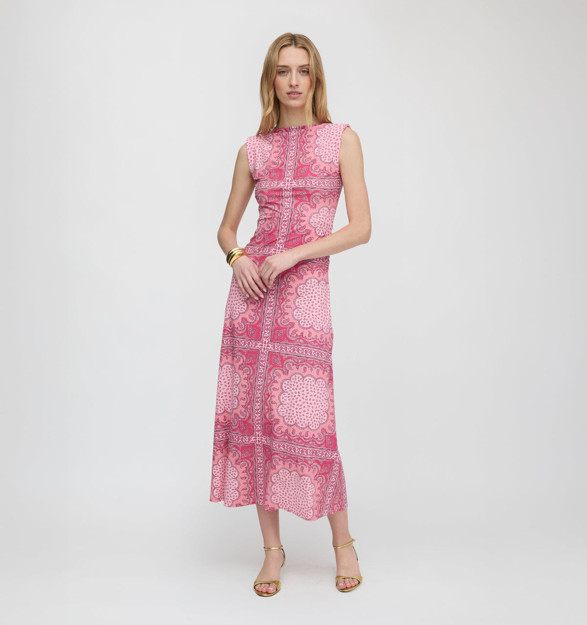 The Sloane Dress - Berry Paisley Scarf