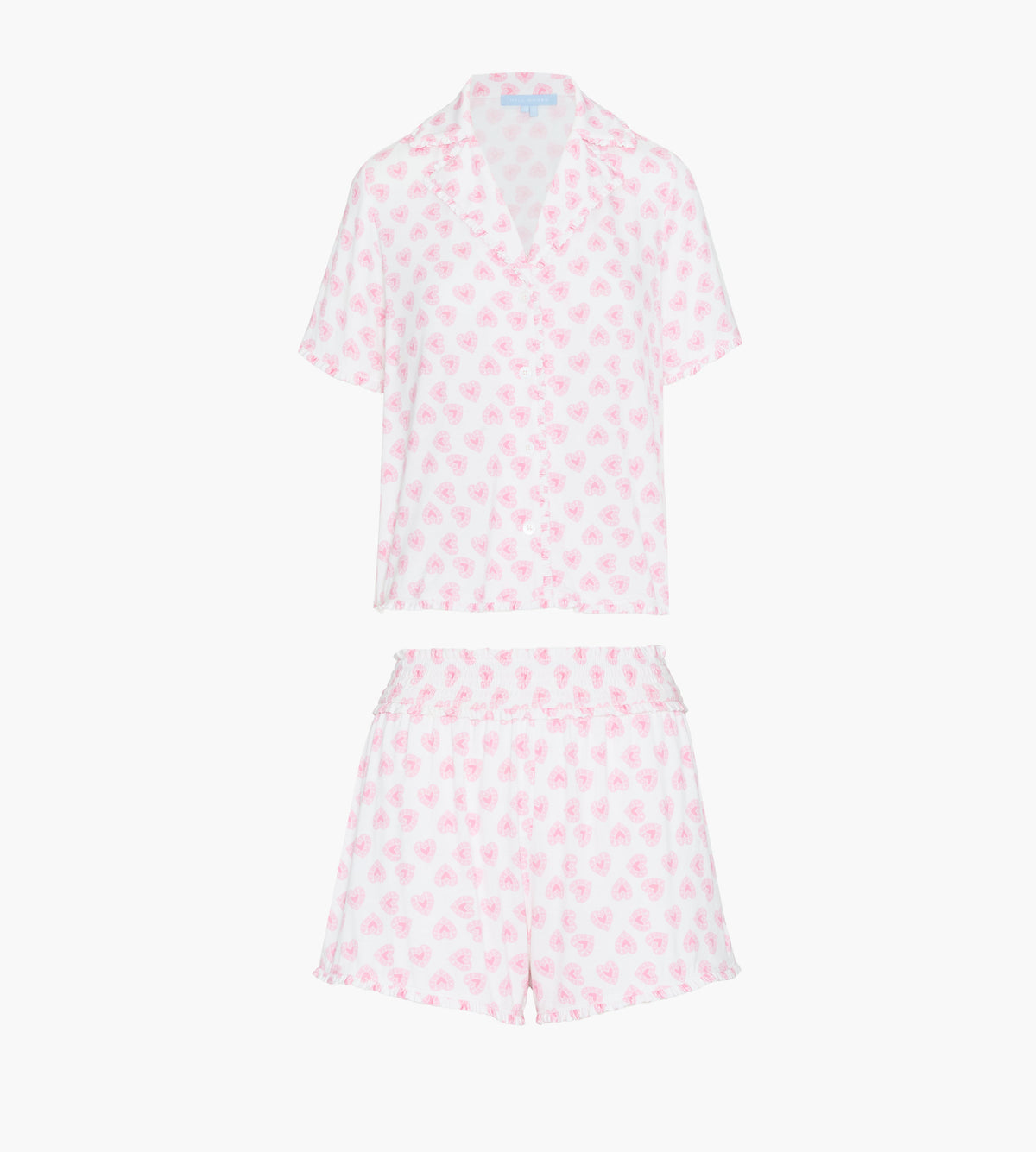 The Paige Pajama Set - Pink Doily Heart