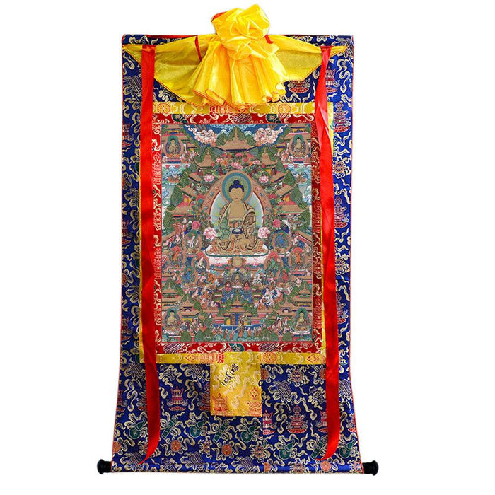 Amitabha in Pure Land - Tibetan thangka painting, view 4