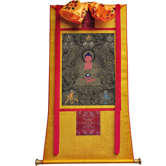 Amitabha Thangka - Tibetan thangka painting, view 6