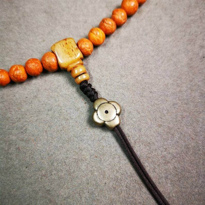 Amulet ,Gesong Flower Marker Spacer Bead for Prayer Bead,Mala - Tibetan Buddhist mala beads, detailed view