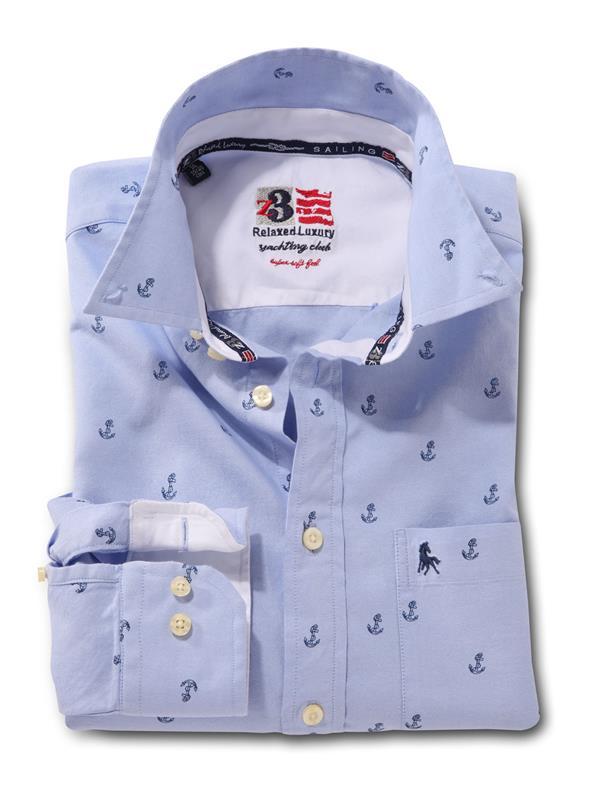 Anchors Sky Printed    Cotton Shirt