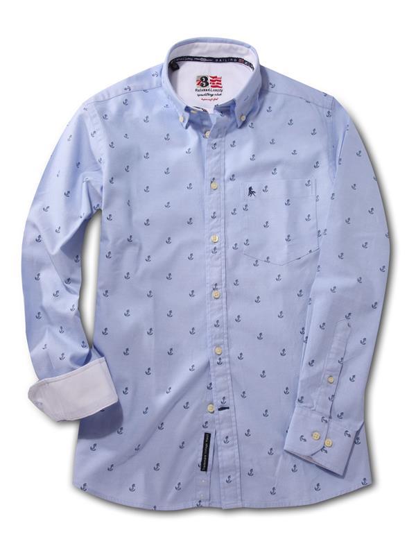 Anchors Sky Printed    Cotton Shirt