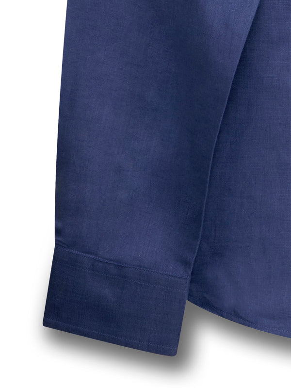 Armin Cobalt Solid Full Sleeve Single Cuff Slim Fit  Party Wear Blended Shirt