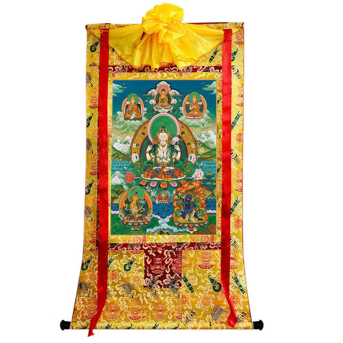 Chenrezig Image - Tibetan thangka painting, view 8