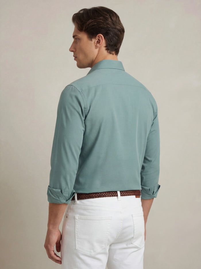 Beyer Jade Techno 4 Way Stretch Solid Full Sleeve Single Cuff Slim Fit Party Wear Blended Shirt