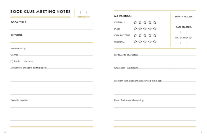 Bibliophile Book Club Journal