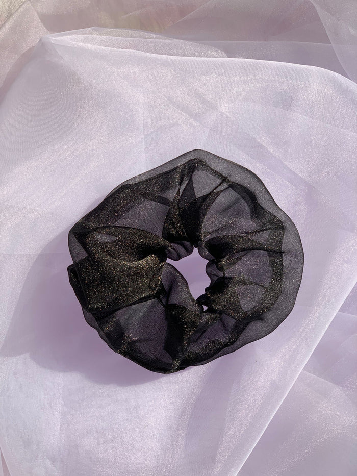 Black Mini Organza Scrunchie