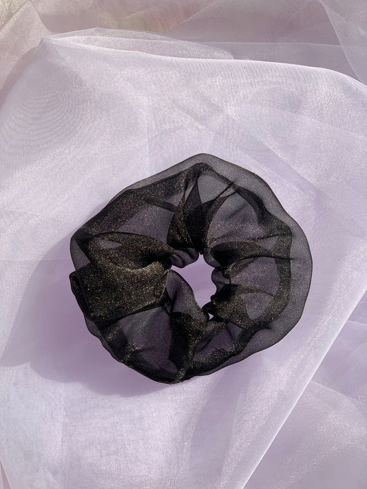 Black Mini Organza Scrunchie