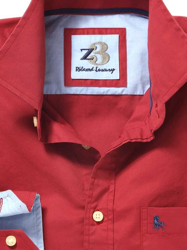 Bloom Red Solid Cotton Shirt
