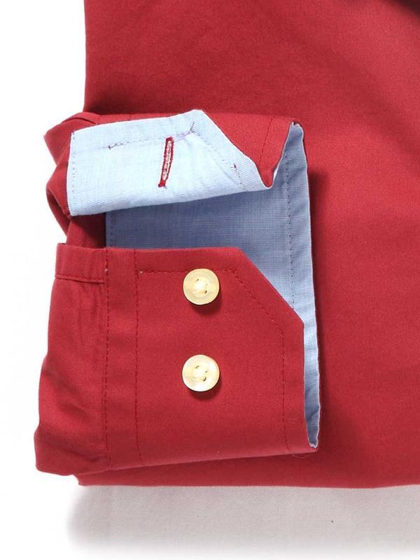 Bloom Red Solid Cotton Shirt