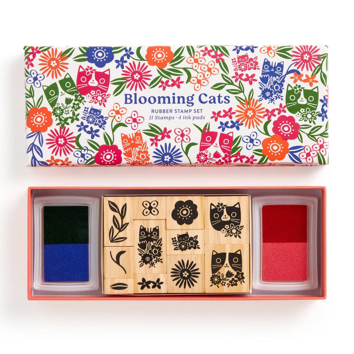 Blooming Cats Rubber Stamp Set