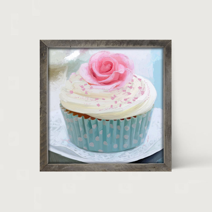 Blue Cupcake - Framed art