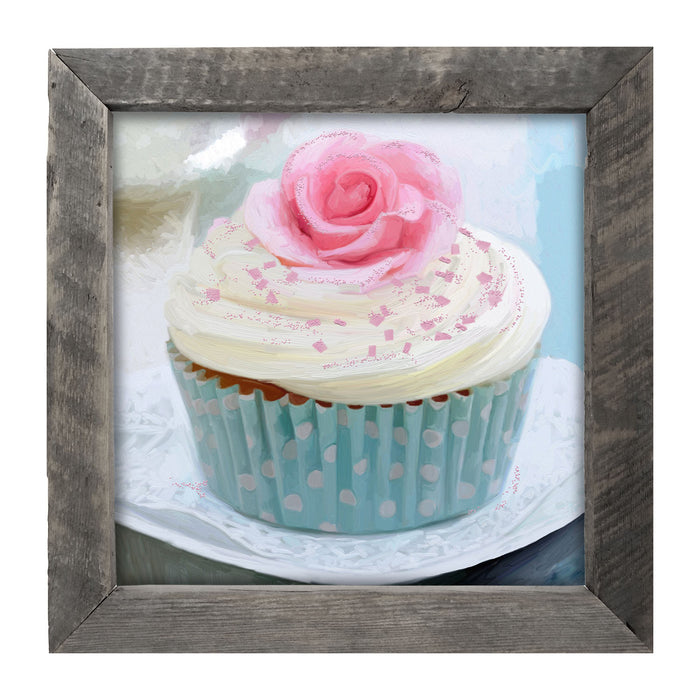 Blue Cupcake - Framed art