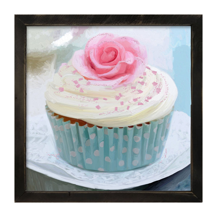 Blue Cupcake - Framed art