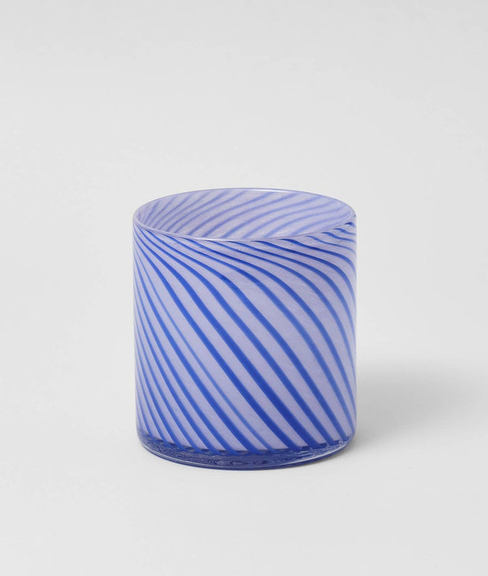 Blue Medium Spiral Glass Planter