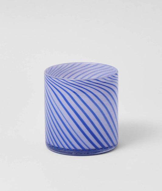 Blue Medium Spiral Glass Planter