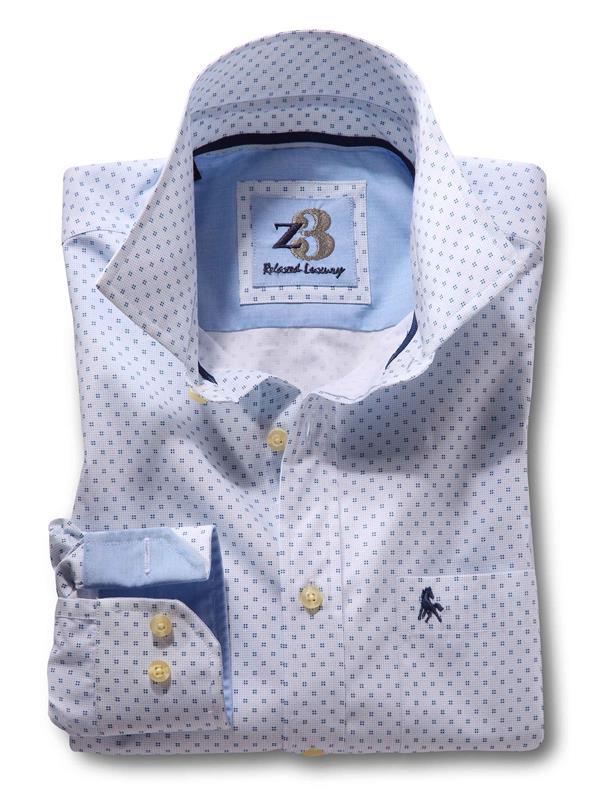 Borg Sky Printed Full sleeve single cuff   Cotton Shirt
